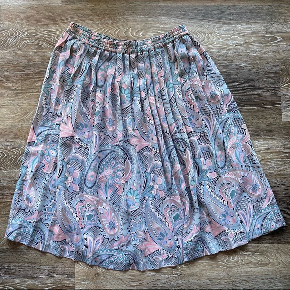 Vintage floral long boho paisley hippie skirt large - XL - Picture 2 of 3